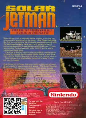 Solar Jetman - Hunt for the Golden Warpship (Europe) box cover back